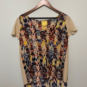 Maeve Chevron Silk Top